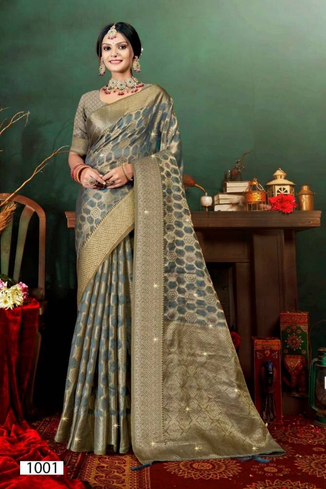 Shreya Saroski Vol 9 Swarovski Organza Sarees Wholesale Shop In Surat